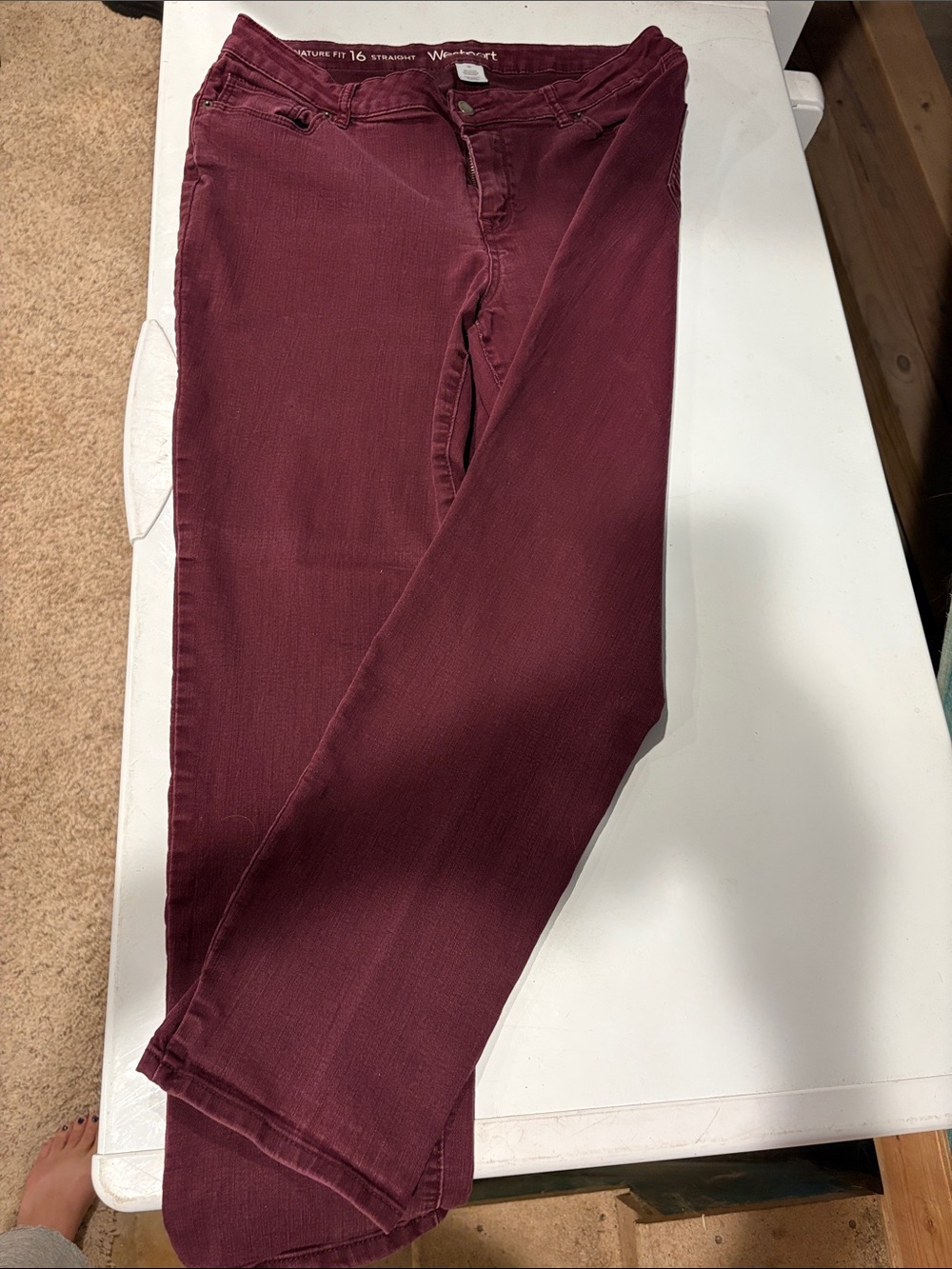 Westport Women's Straight Leg Jeans in Wine Berry